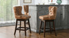 Holmes Tufted High-Back 360 Swivel Counter-Height Barstool, Tan Brown