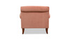 Alana 38" Lawson Accent Arm Chair Metal Casters, Peach Orange