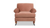 Alana 38" Lawson Accent Arm Chair Metal Casters, Peach Orange