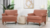 Alana 38" Lawson Accent Arm Chair Metal Casters, Peach Orange
