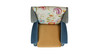 Anya Boho Chic Wingback Accent Arm Chair, Floral & Leopard, Satin Teal & Gold