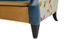Anya Boho Chic Wingback Accent Arm Chair, Floral & Leopard, Satin Teal & Gold