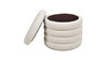 Fuji 19" Oversized Bouclé Round Storage Ottoman, Ivory White