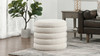 Fuji 19" Oversized Bouclé Round Storage Ottoman, Ivory White
