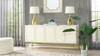 Gemini 79" Sideboard Storage Buffet, White Lacquer