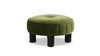 Riley 16" Round Footstool Ottoman, Olive Green