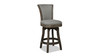 Henry 27” Armless Swivel Counter Height Bar Stool, Heathered Grey