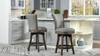 Henry 27” Armless Swivel Counter Height Bar Stool, Heathered Grey