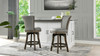 Henry 27” Armless Swivel Counter Height Bar Stool, Heathered Grey