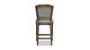 Triomphe Rattan Wicker High Back Armless Counter Height Bar Stool, Heathered Grey