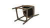 Triomphe Rattan Wicker High Back Armless Counter Height Bar Stool, Heathered Grey