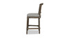 Triomphe Rattan Wicker High Back Armless Counter Height Bar Stool, Heathered Grey