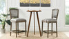 Triomphe Rattan Wicker High Back Armless Counter Height Bar Stool, Heathered Grey
