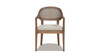 Americana Mid-Century Modern Cane Back Dining Chair, Taupe Beige