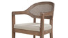 Americana Mid-Century Modern Cane Back Dining Chair, Taupe Beige