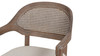 Americana Mid-Century Modern Cane Back Dining Chair, Taupe Beige