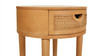 Cabana 18" Round Cane Rattan Storage Side Table, Natural Brown