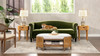 Elaine 77" Camel Back Small Space Sofa, Olive Green
