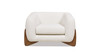 Alpine 44" Sherpa Arm Chair, Ivory White Bouclé