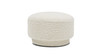 Fuji 15" Mushroom Footstool Ottoman, Ivory White Bouclé