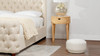 Fuji 15" Mushroom Footstool Ottoman, Ivory White Bouclé