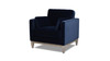 Knox 36" Modern Farmhouse Arm Chair, Dark Navy Blue Performance Velvet