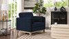 Knox 36" Modern Farmhouse Arm Chair, Dark Navy Blue Performance Velvet