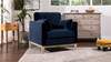 Knox 36" Modern Farmhouse Arm Chair, Dark Navy Blue Performance Velvet