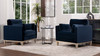 Knox 36" Modern Farmhouse Arm Chair, Dark Navy Blue Performance Velvet