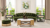 La Rosa Victorian Chesterfield Tufted Sofa, Olive Green