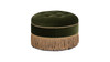Yolanda 24" Round Upholstered Accent Ottoman, Olive Green