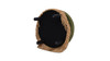 Yolanda 24" Round Upholstered Accent Ottoman, Olive Green