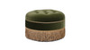 Yolanda 24" Round Upholstered Accent Ottoman, Olive Green