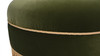 Yolanda 24" Round Upholstered Accent Ottoman, Olive Green