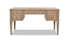 Dauphin Gold Accent 5-Drawer Wood Executive Desk, Natural Brown