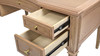 Dauphin Gold Accent 5-Drawer Wood Executive Desk, Natural Brown