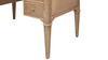 Dauphin Gold Accent 5-Drawer Wood Executive Desk, Natural Brown