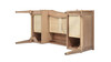 Dauphin Gold Accent 5-Drawer Wood Executive Desk, Natural Brown