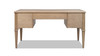 Dauphin Gold Accent 5-Drawer Wood Executive Desk, Natural Brown