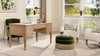 Dauphin Gold Accent 5-Drawer Wood Executive Desk, Natural Brown