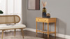 Easton 28" Modern Farmhouse Turned 1-Drawer Storage Side Table with Shelf, Natural Brown