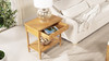 Easton 28" Modern Farmhouse Turned 1-Drawer Storage Side Table with Shelf, Natural Brown
