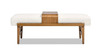 Billie 52" Modern Telephone Bench with Sliding Shelf, Ivory White Bouclé