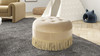 Yolanda 24" Round Upholstered Accent Ottoman, Fawn Brown