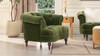 La Rosa Victorian Tufted Upholstered Accent Chair, Olive Green
