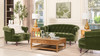 La Rosa Victorian Chesterfield Loveseat, Olive Green