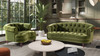 La Rosa Victorian Chesterfield Loveseat, Olive Green