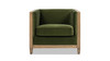 Georgia 34" Cane Rattan Tuxedo Armchair, Olive Green