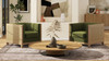 Georgia 34" Cane Rattan Tuxedo Armchair, Olive Green