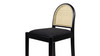 Panama 30.5" Curved Back Cane Rattan Bar Stool, Set of 2, Ebony Black Bouclé